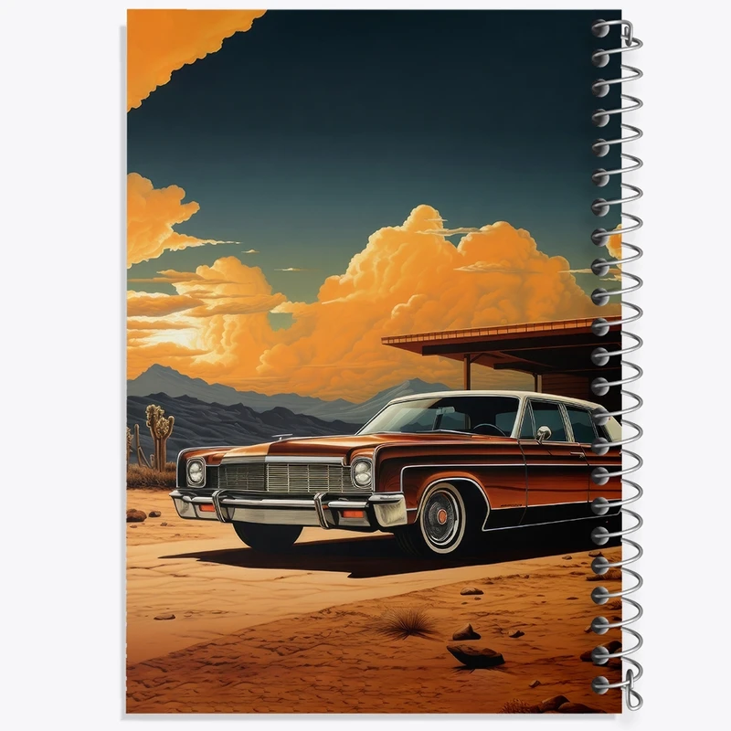 دفتر ژورنال نویسی 50 برگ خندالو مدل نقطه ای طرح ماشین کلاسیک کد F3033