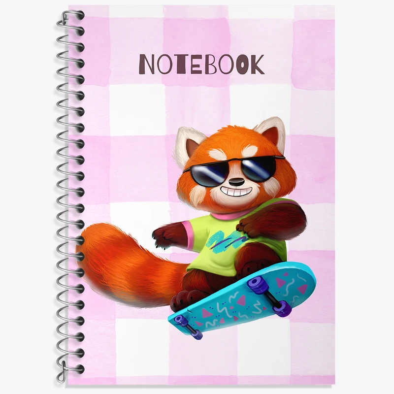 دفتر نت موسیقی 50 برگ خندالو طرح راکون اسکیت سوار کد N6537