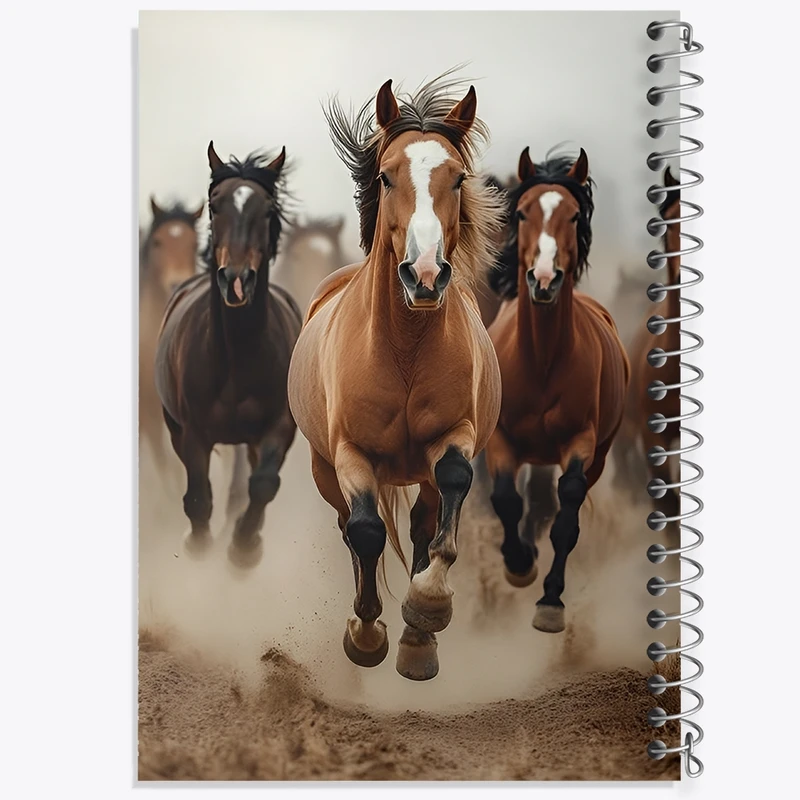 دفتر شطرنجی 50 برگ خندالو طرح گله ی اسب کد F14374