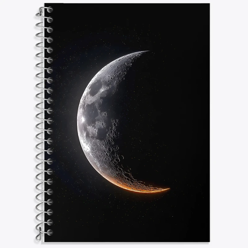 دفتر زبان دوخط 50 برگ خندالو طرح ماه (Moon) کد F12872