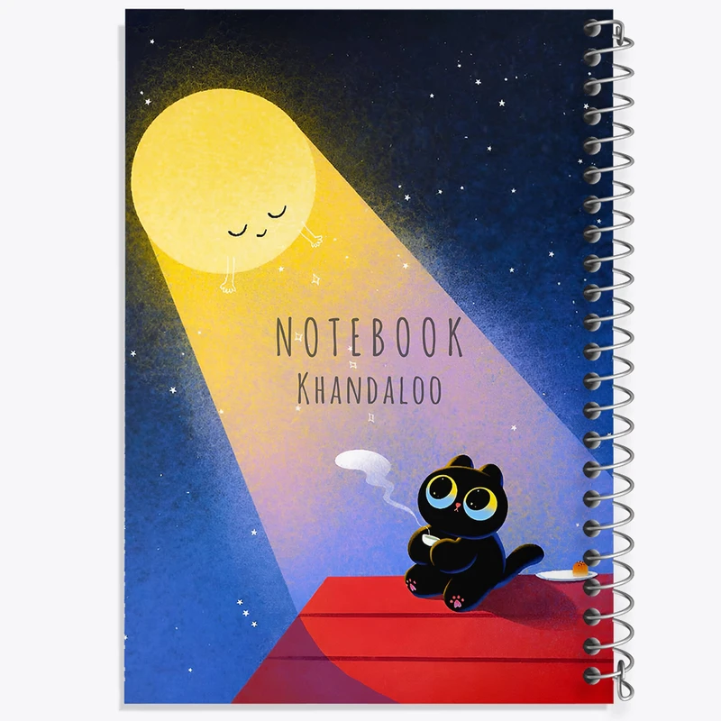 دفتر نقاشی 50 برگ خندالو طرح گربه و ماه کد N6603