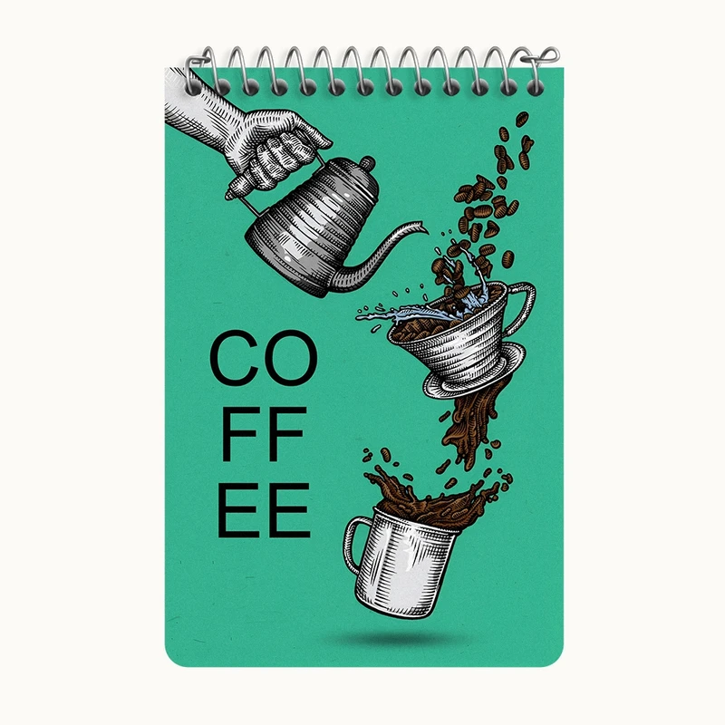 دفتر یادداشت 50 برگ خندالو طرح قهوه (COFFEE) کد F11046