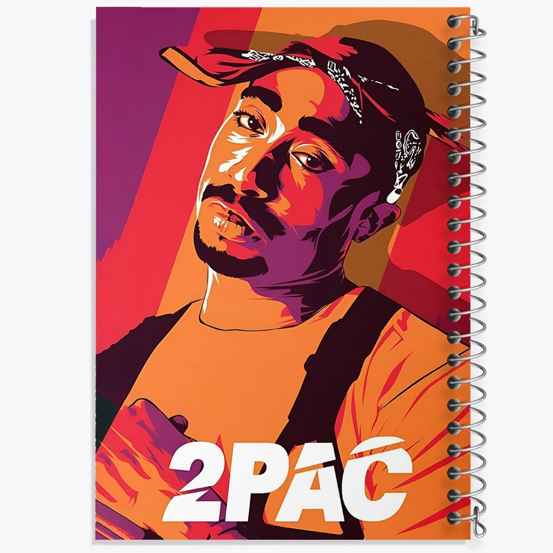 دفتر مشق 100 برگ خندالو طرح توپاک (Tupac) کد F4638
