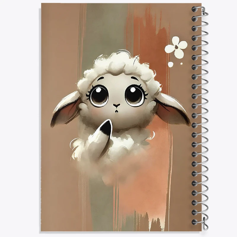 دفتر مشق 50 برگ خندالو طرح گوسفند بامزه کد N6993