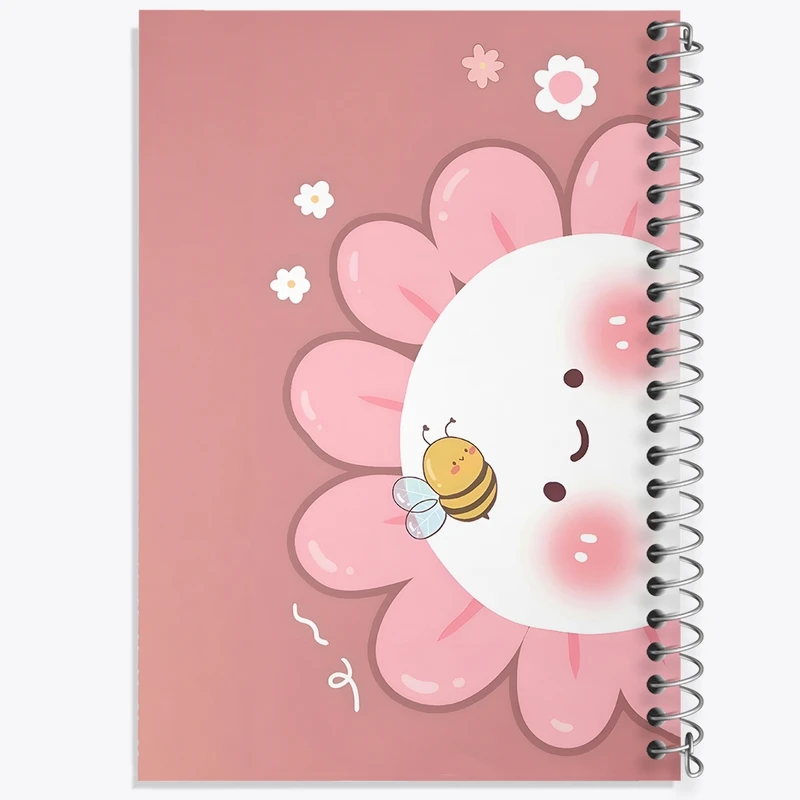 دفتر طراحی 50 برگ خندالو طرح گل کیوت کد N4572