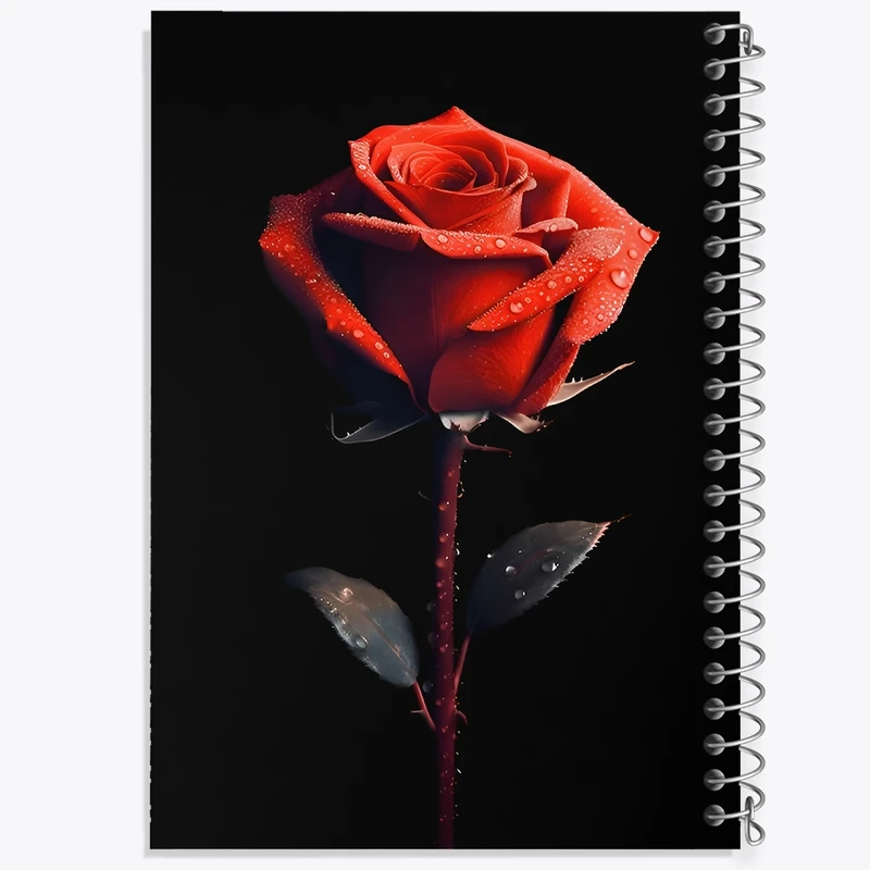 دفتر ژورنال نویسی 50 برگ خندالو مدل نقطه ای طرح گل رز کد F12014