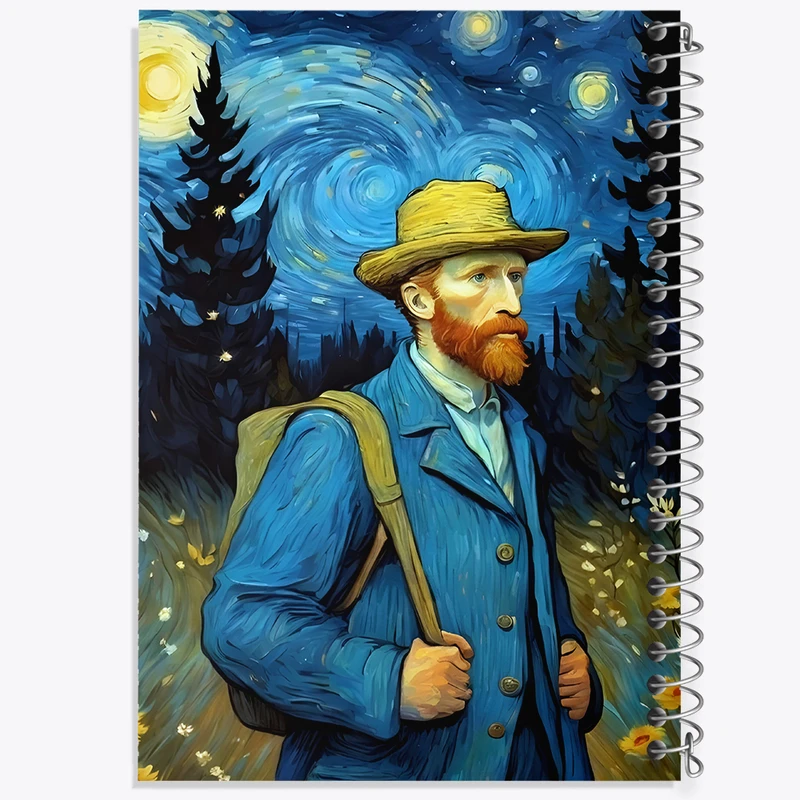 دفتر مشق 100 برگ خندالو طرح ونسان ونگوگ کد F8788