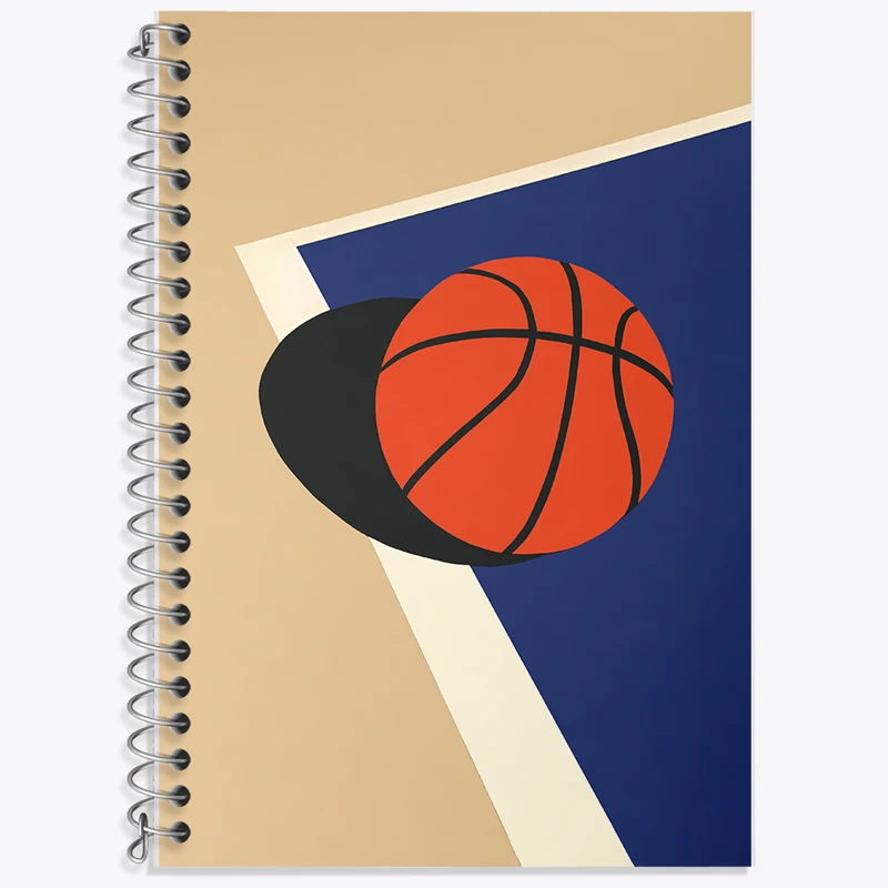 دفتر زبان 50 برگ خندالو مدل دو خط طرح بسکتبال (Basketball) کد F11999