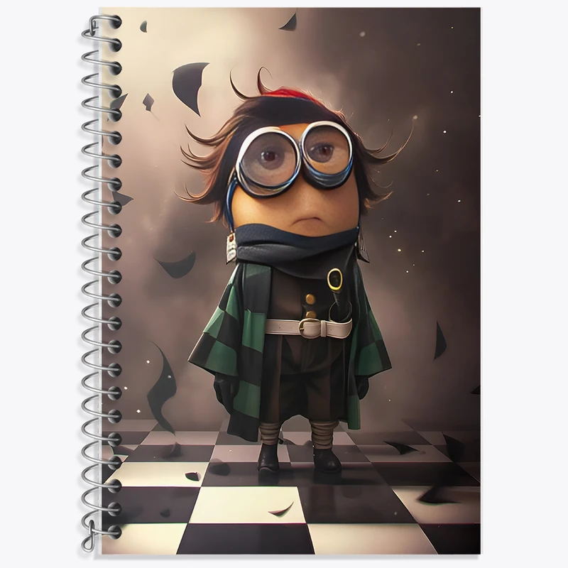 دفتر زبان 50 برگ خندالو مدل دو خط طرح مینیون ها (Minions) کد F11560