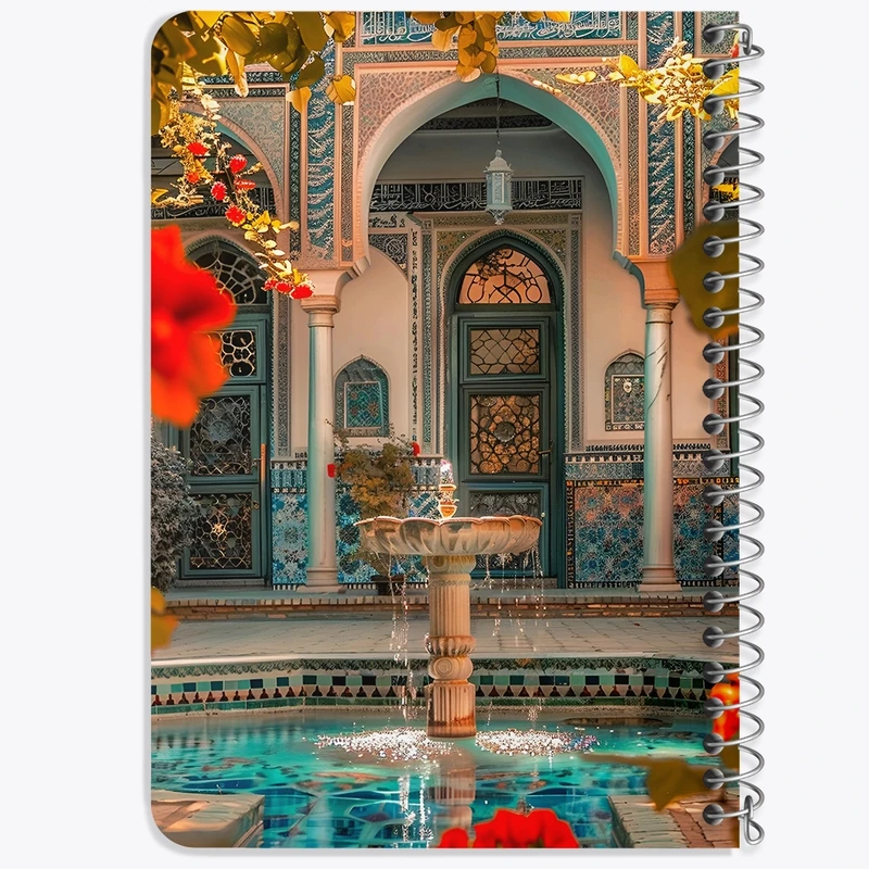 دفتر یادداشت 50 برگ خندالو طرح حیاط خانه کد F6346
