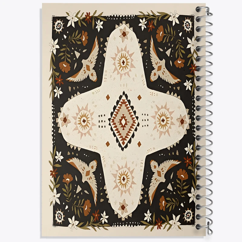 دفتر مشق 100 برگ خندالو طرح گل و مرغ کد N6871