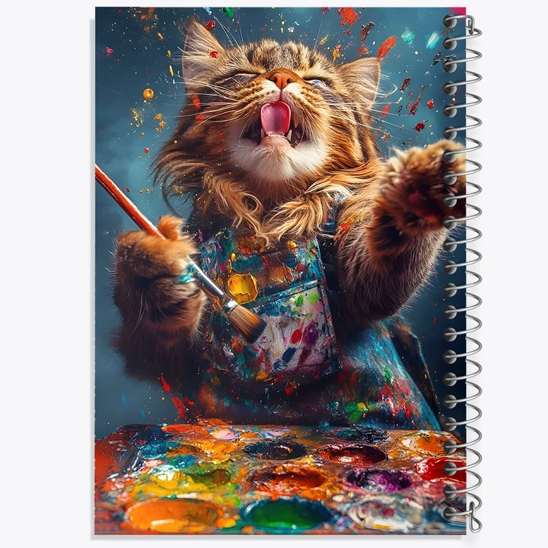 دفتر مشق 50 برگ خندالو طرح گربه نقاش کد F10554