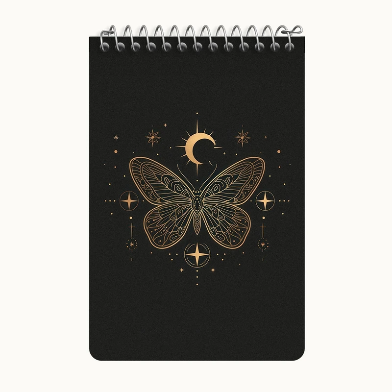 دفتر یادداشت 50 برگ خندالو طرح پروانه مینیمال کد F3076