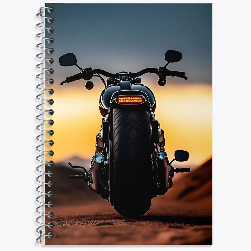 دفتر زبان 50 برگ خندالو مدل سه خط طرح موتور سیکلت کد F12018