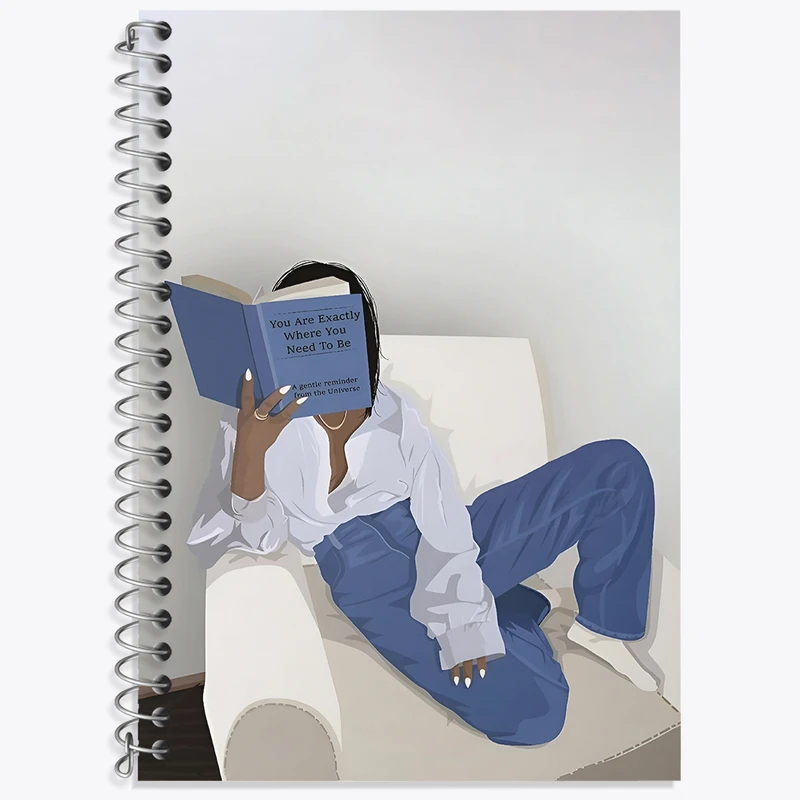 دفتر زبان دوخط 50 برگ خندالو طرح دختر و کتاب کد F3682