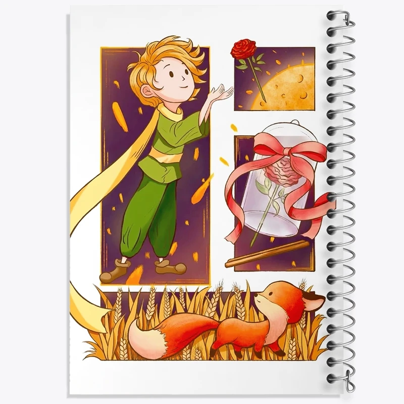 دفتر طراحی 50 برگ خندالو طرح شازده کوچولو کد F944