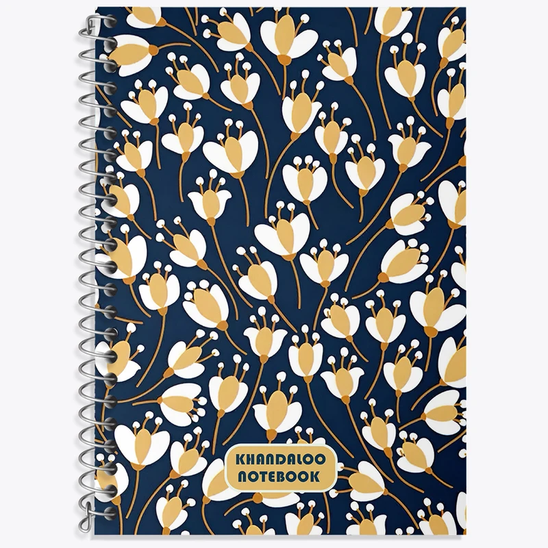 دفتر زبان دوخط 50 برگ خندالو طرح پترن گل گلی کد N6083