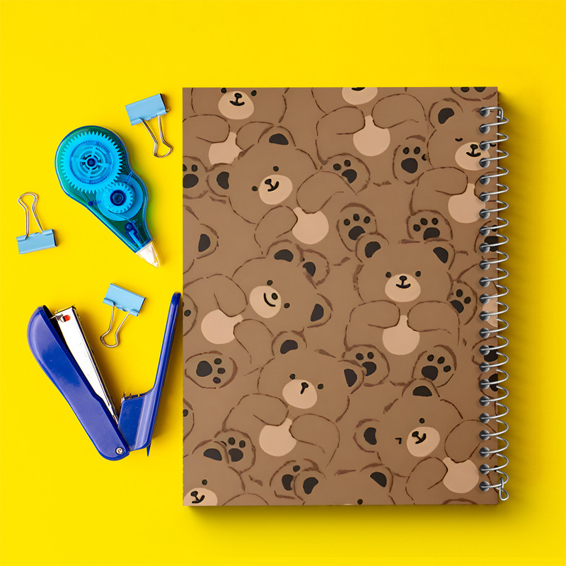 دفتر مشق 100 برگ خندالو طرح پترن خرسی کد N7082