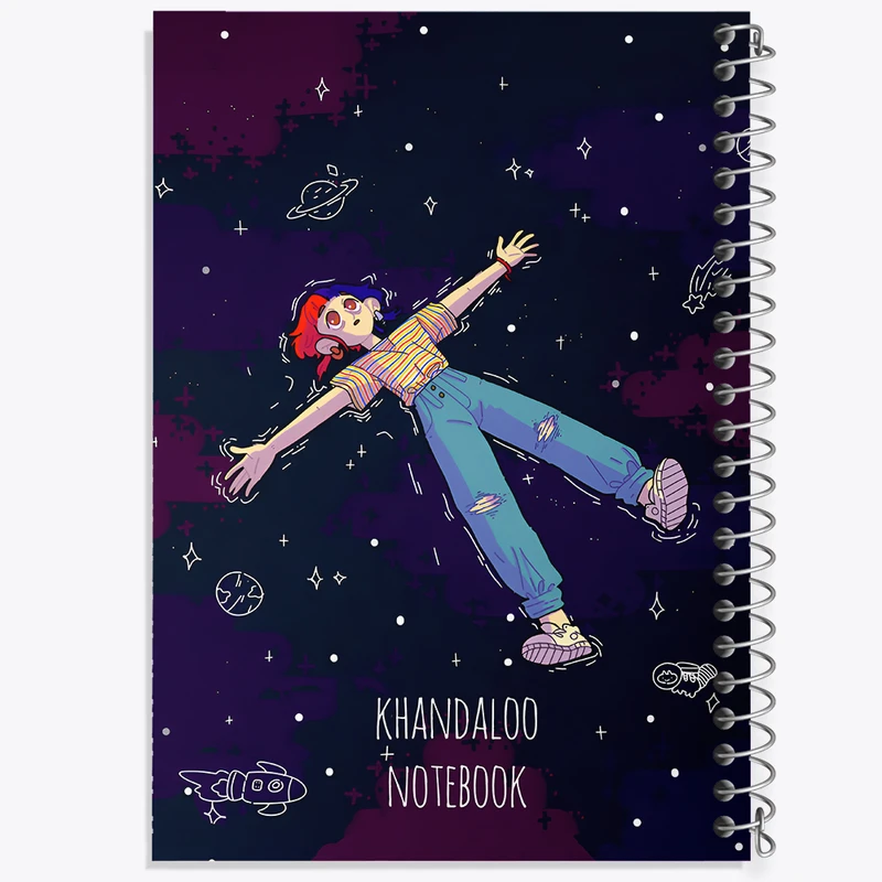 دفتر مشق 50 برگ خندالو طرح دخترانه فضایی کد N8190