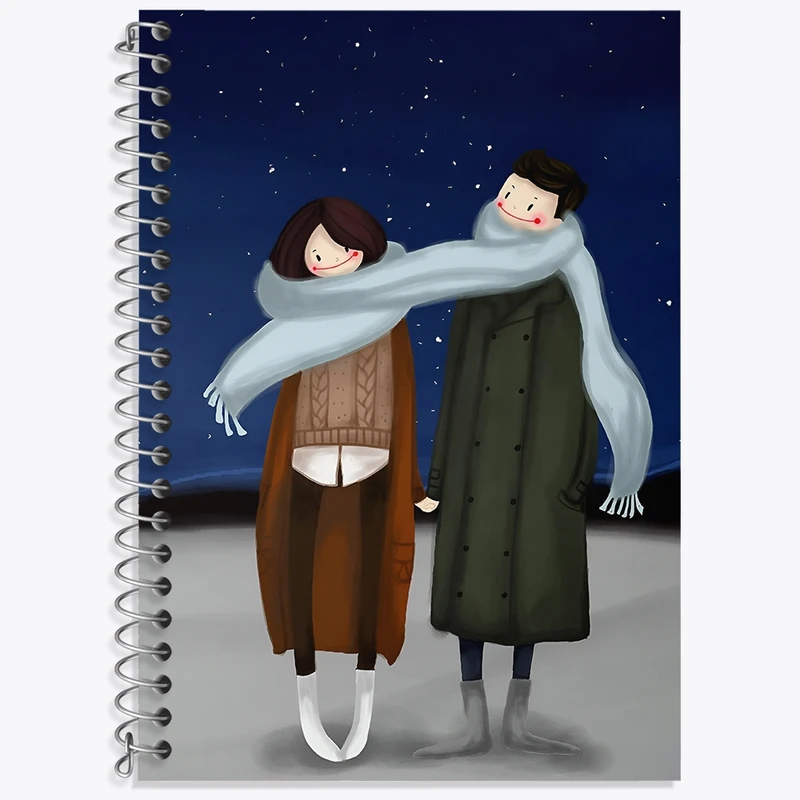 دفتر زبان 50 برگ خندالو مدل سه خط طرح عاشقانه کد N6296