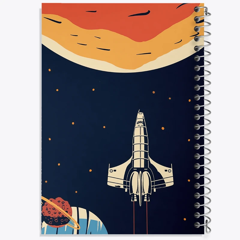 دفتر مشق 100 برگ خندالو طرح سفینه فضایی کد F10089