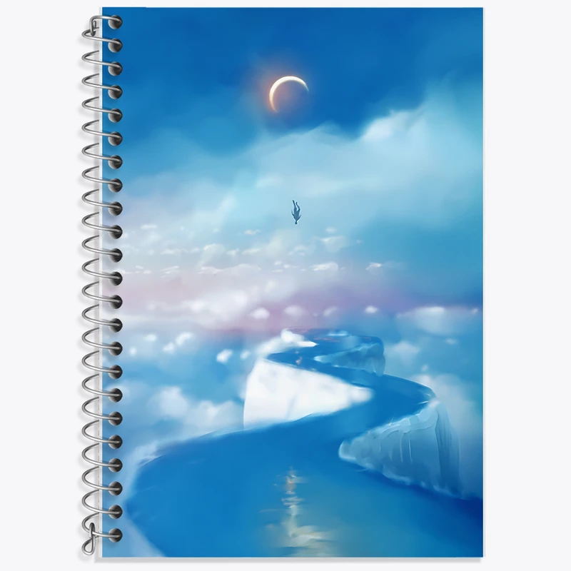 دفتر زبان 50 برگ خندالو مدل دو خط طرح انتزاعی کد F12519