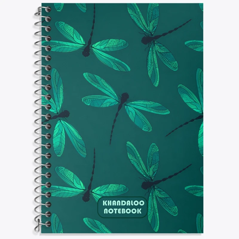 دفتر زبان 50 برگ خندالو مدل سه خط طرح پترن سنجاقک کد N6100