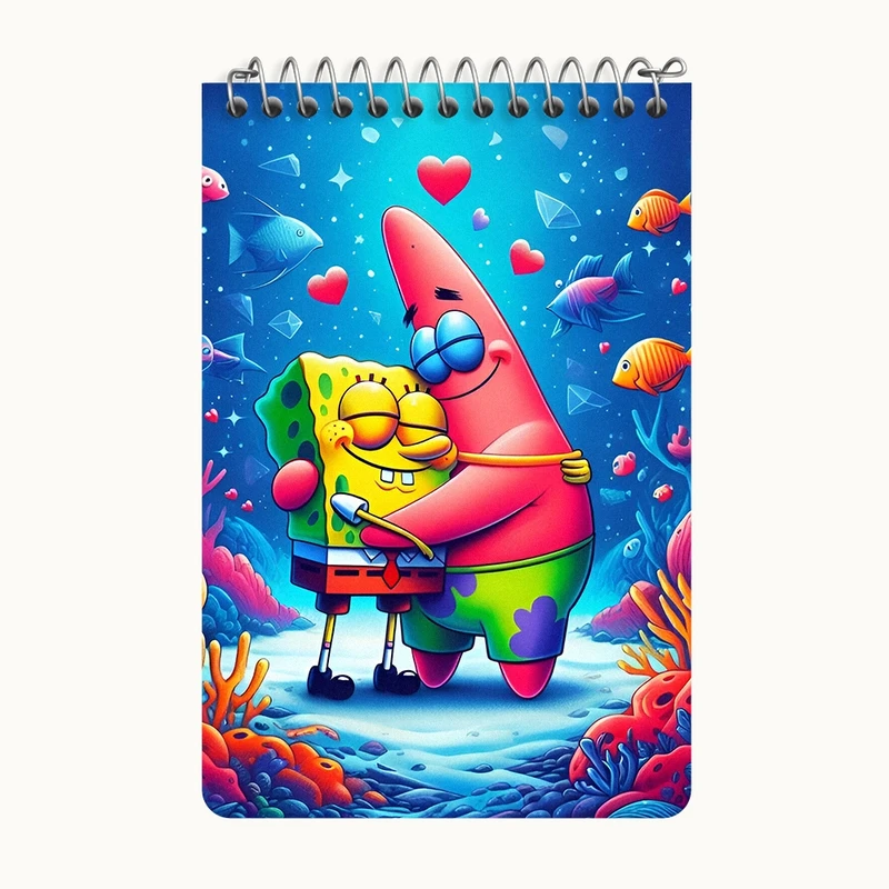دفتر یادداشت 50 برگ خندالو طرح باب اسفنجی و پاتریک کد F6108