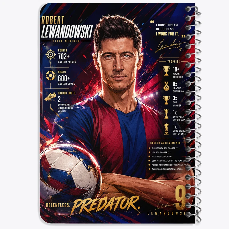 دفتر یادداشت 50 برگ خندالو طرح روبرت لواندوفسکی (Robert Lewandowski) کد F14672