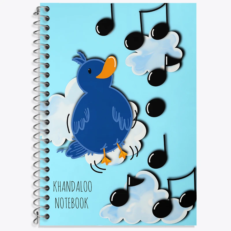 دفتر زبان 50 برگ خندالو مدل دو خط طرح نت موسیقی کد N8090