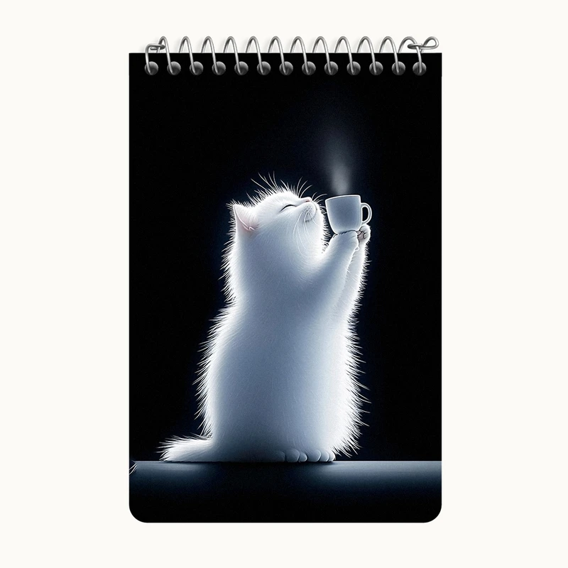 دفتر یادداشت 50 برگ خندالو طرح گربه کیوت کد F4885