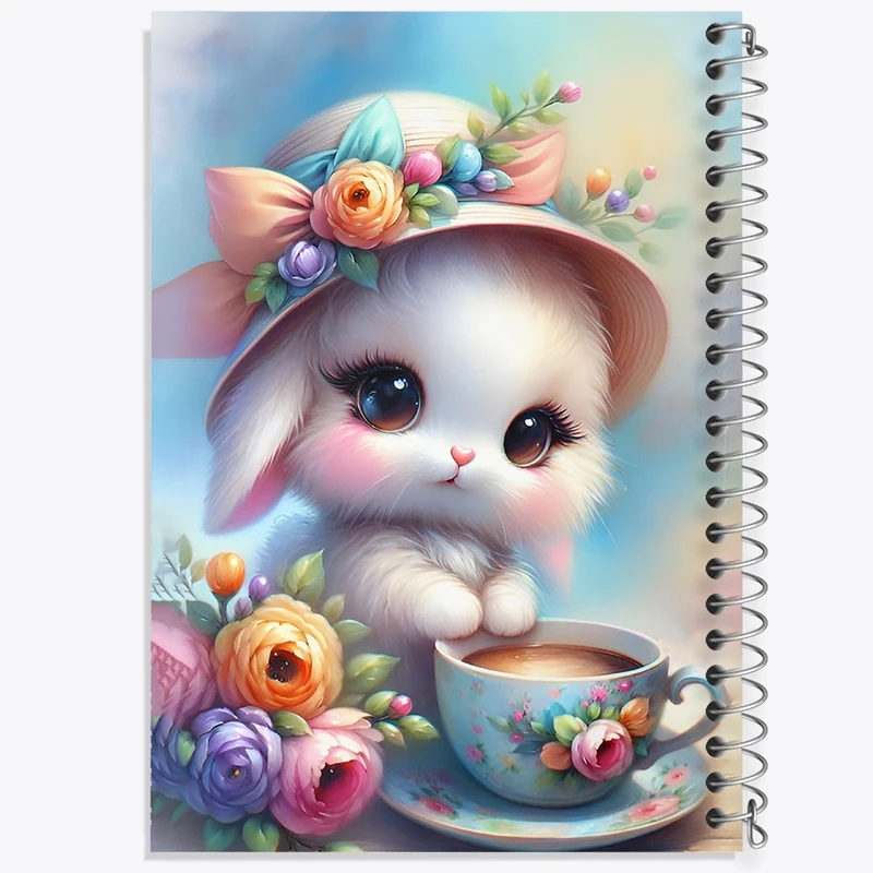 دفتر ژورنال نویسی 50 برگ خندالو مدل نقطه ای طرح خرگوش کیوت کد F10679