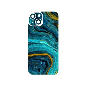 MAHOOT Turquoise marblewith golden streaks Cover Sticker for Apple iPhone 14