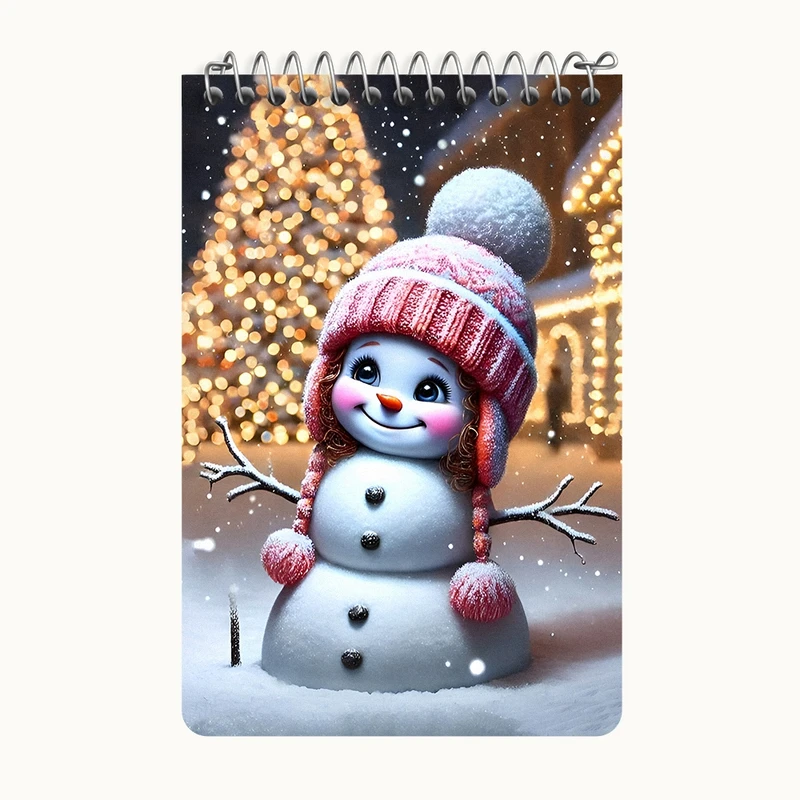 دفتر یادداشت 50 برگ خندالو طرح آدم برفی بامزه کد F8405