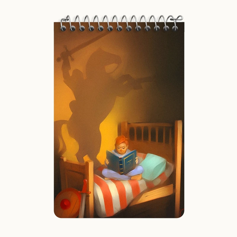 دفتر یادداشت 50 برگ خندالو طرح پسر کتابخوان کد F7669