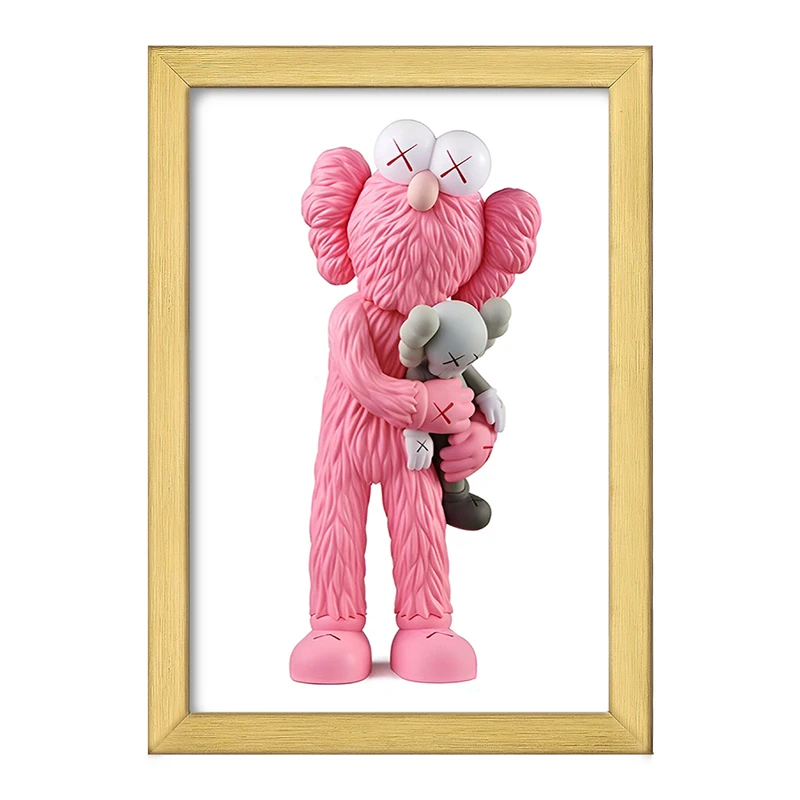 تابلو خندالو طرح عروسک کاز (kaws) کد F3995