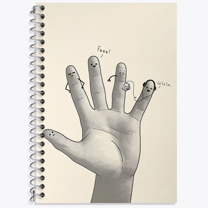 دفتر نت موسیقی 50 برگ خندالو طرح پنج انگشت دست کد N8320