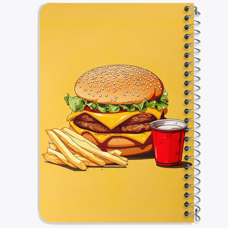 دفتر یادداشت 50 برگ خندالو طرح فست فود (Fast Food) کد 36574