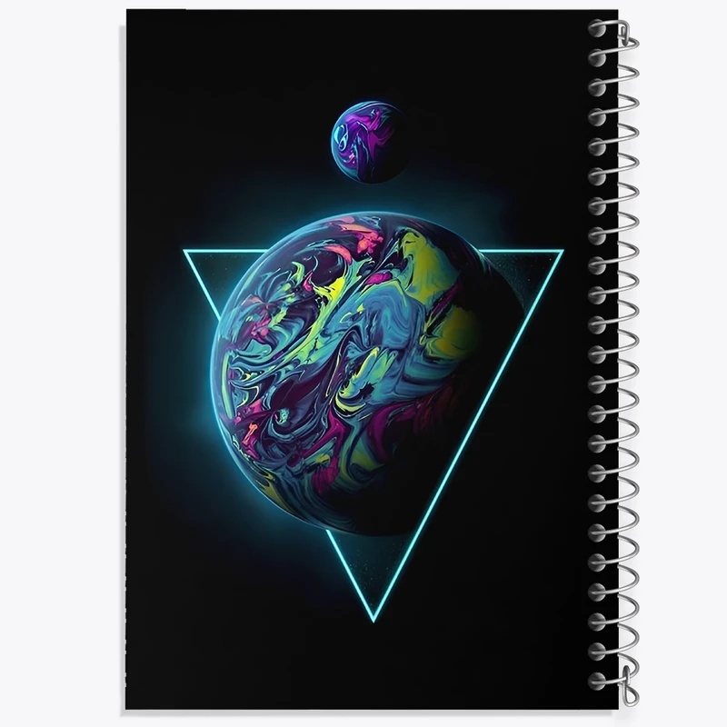 دفتر شطرنجی 50 برگ خندالو طرح فضا  کد F10282