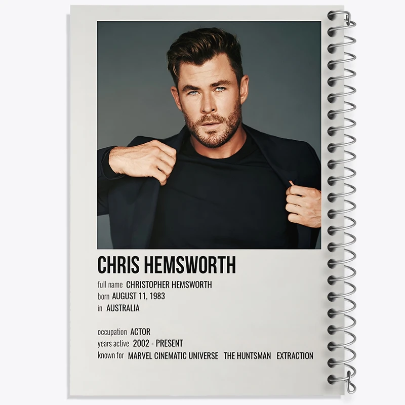 دفتر شطرنجی 50 برگ خندالو طرح کریس همسورث (Chris Hemsworth) کد F13146