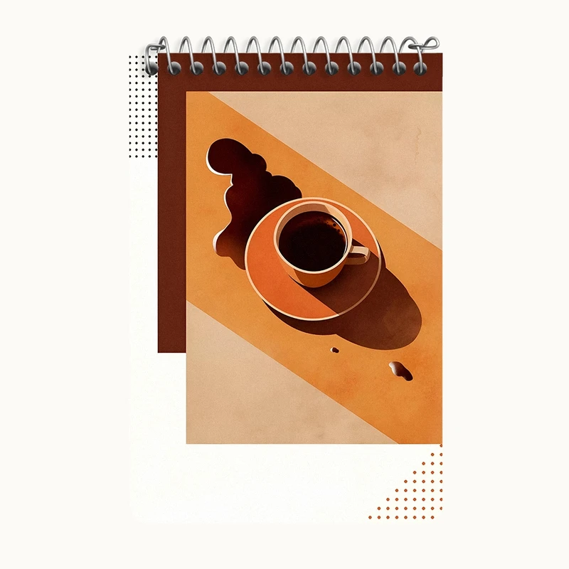 دفتر یادداشت 50 برگ خندالو طرح قهوه (COFFEE) کد F10404