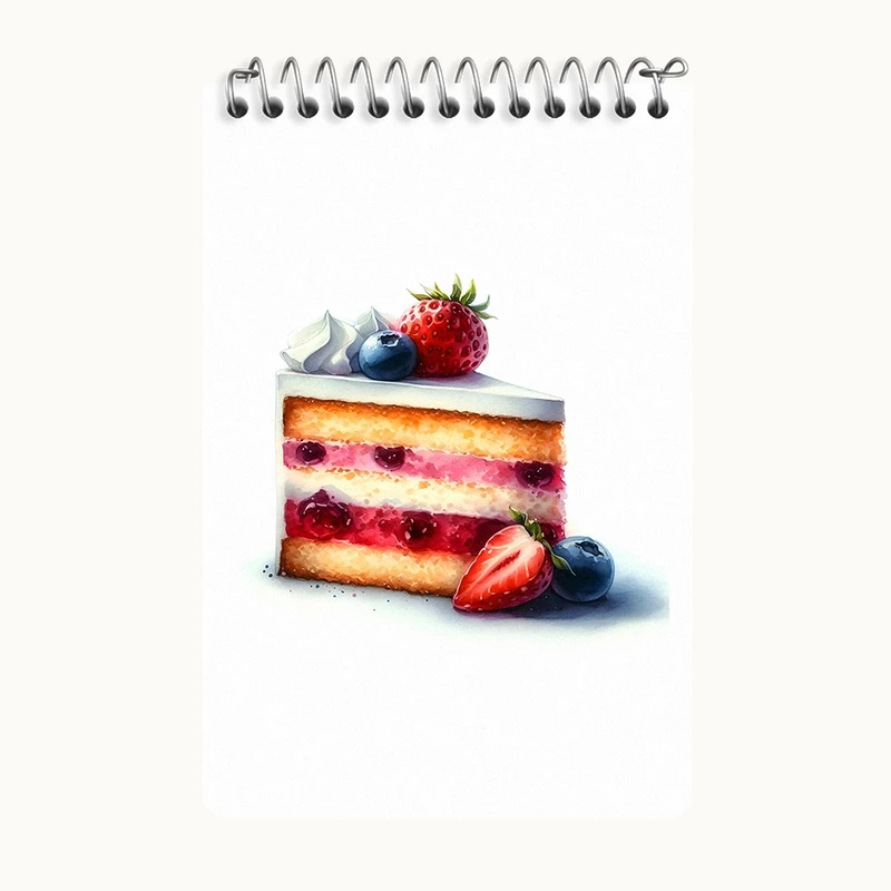 دفتر یادداشت 50 برگ خندالو طرح کیک توت فرنگی کد F6184