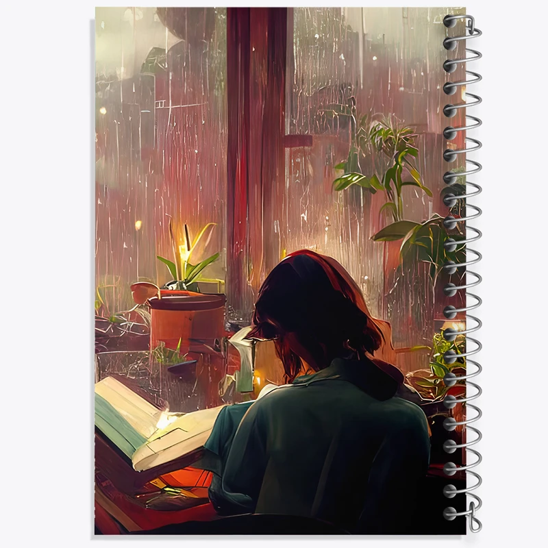 دفتر مشق 100 برگ خندالو طرح دختر کتابخوان کد F10975