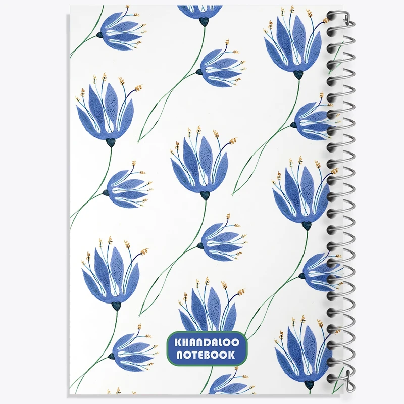 دفتر طراحی 50 برگ خندالو طرح پترن گل آبی کد N6092