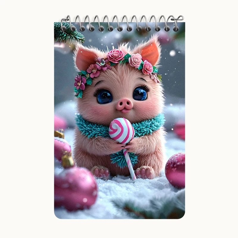 دفتر یادداشت 50 برگ خندالو طرح خوک کیوت کد F8946