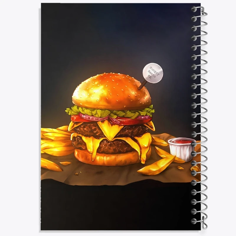 دفتر طراحی 50 برگ خندالو طرح همبرگر کد F2744