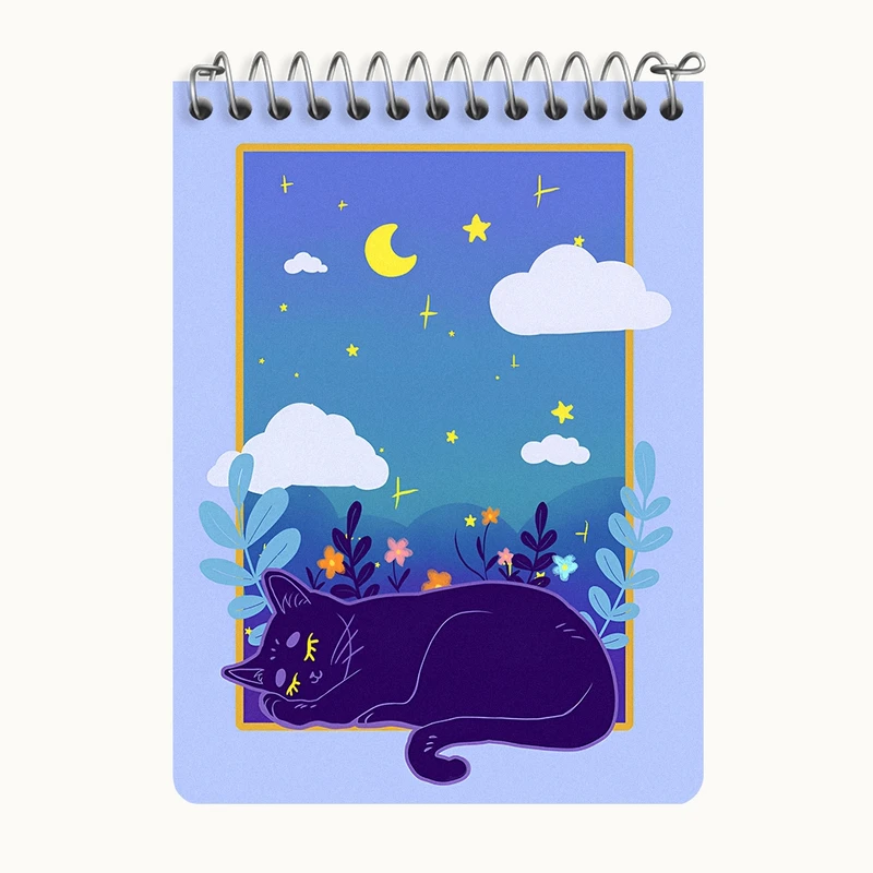 دفتر یادداشت 50 برگ خندالو طرح گربه خوابالو کد N8144