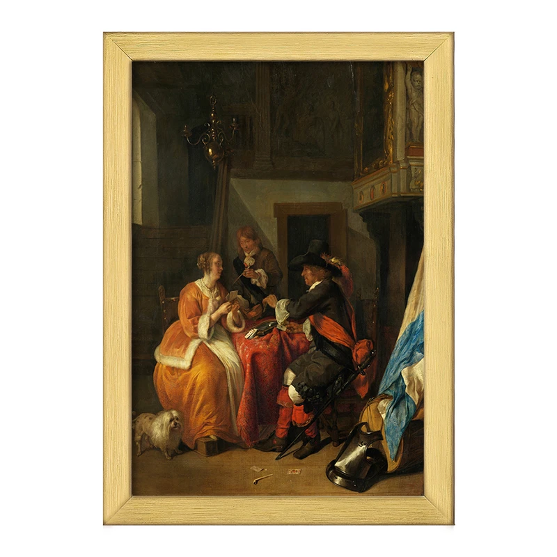 تابلو خندالو طرح نقاشی بازی با ورق اثر گابریل متسو کد F12278