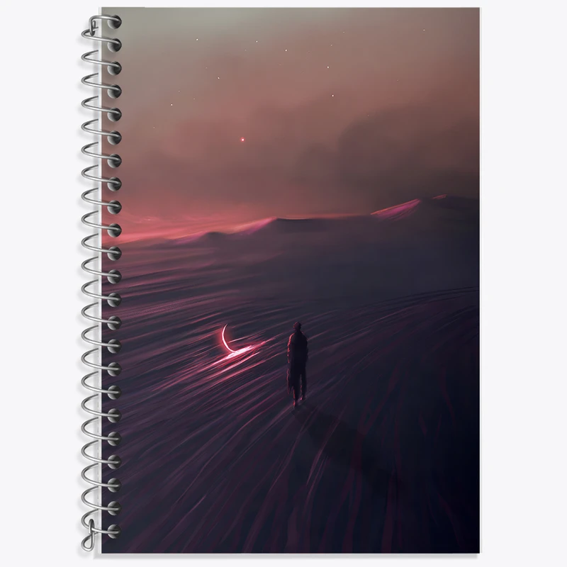 دفتر زبان دوخط 50 برگ خندالو طرح آدم و ماه کد F12559