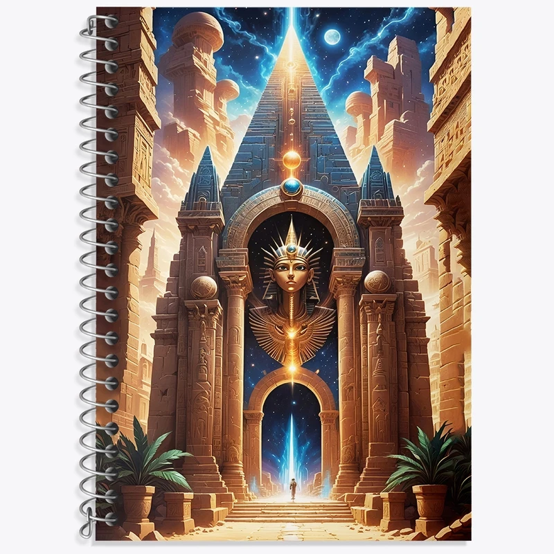 دفتر زبان 50 برگ خندالو مدل سه خط طرح مصر کد F4841